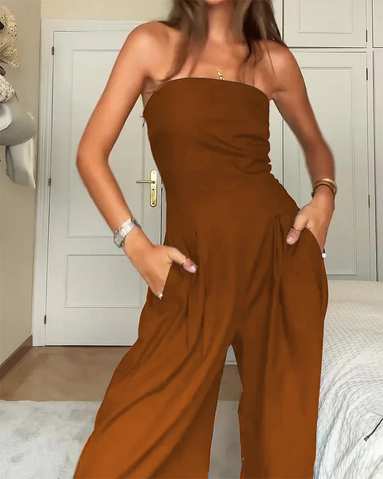 Renata | Elegant Strapless Jumpsuit