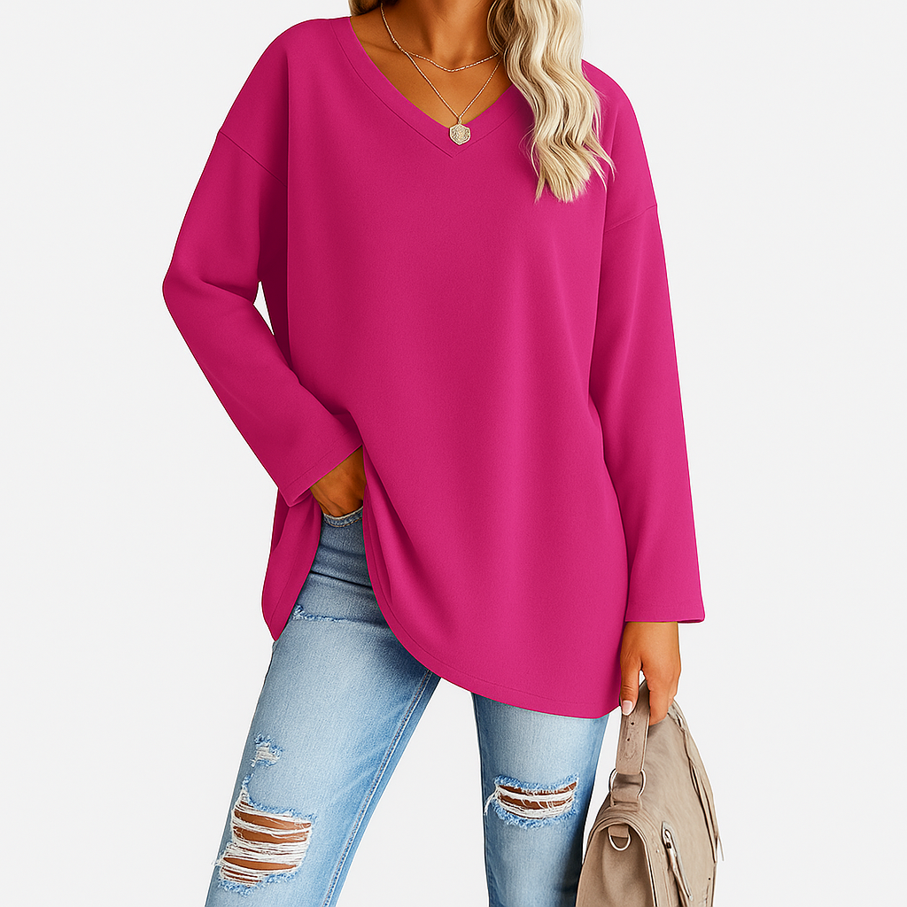 Zuri™ - Women V-Neck Knit Top | Effortless Comfort