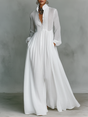 Sita | Maxi Dress with Patchwork, High Collar and Long Sleeves