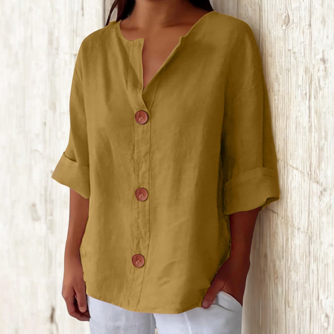 Clara™ - Casual Linen Blouse