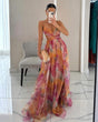 Ellie & Sage | Watercolor Chiffon Maxi Dress