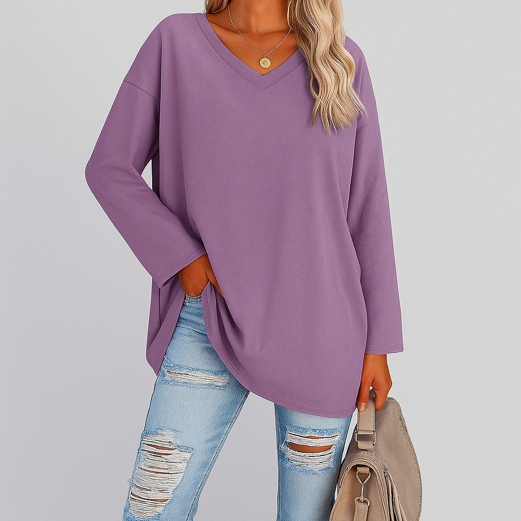 Zuri™ - Women V-Neck Knit Top | Effortless Comfort