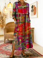 Manuela | Printed Dress with Ethnic Patchwork