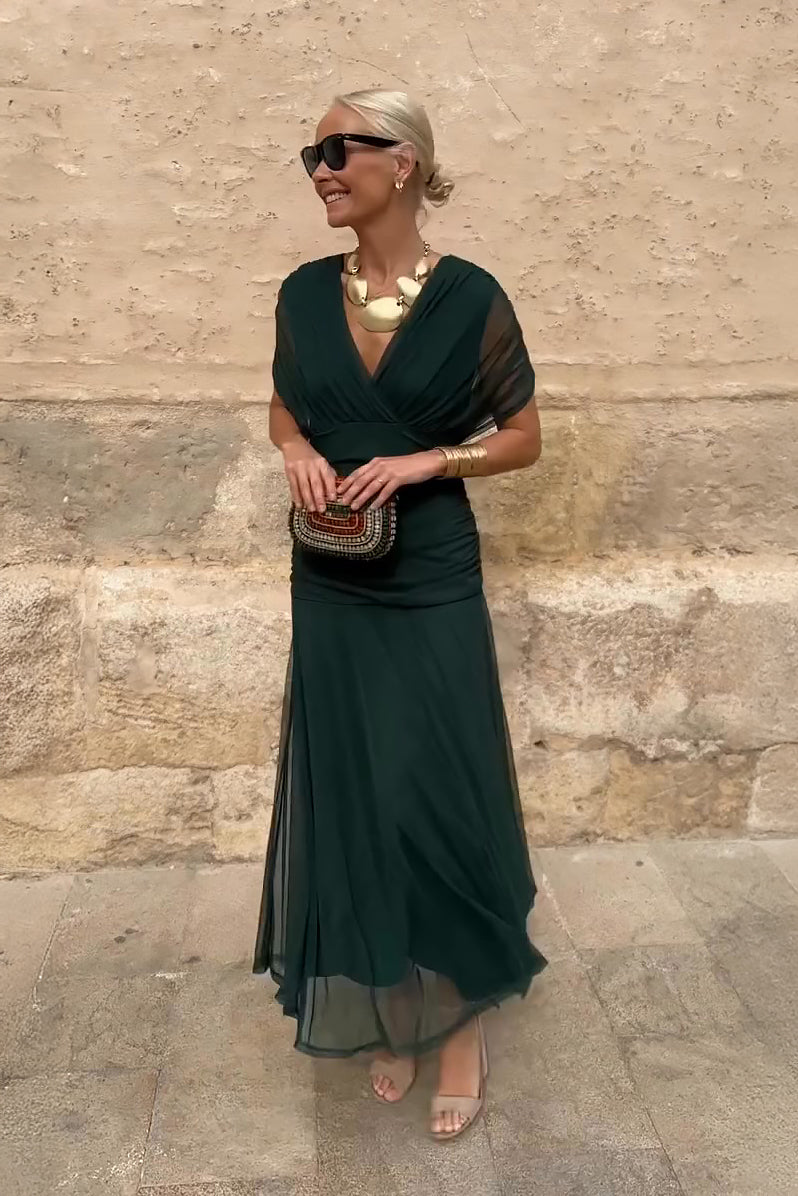 Elegant V-neck Maxi Dress