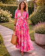 Ellie & Sage | Floral V-Neck Maxi Dress