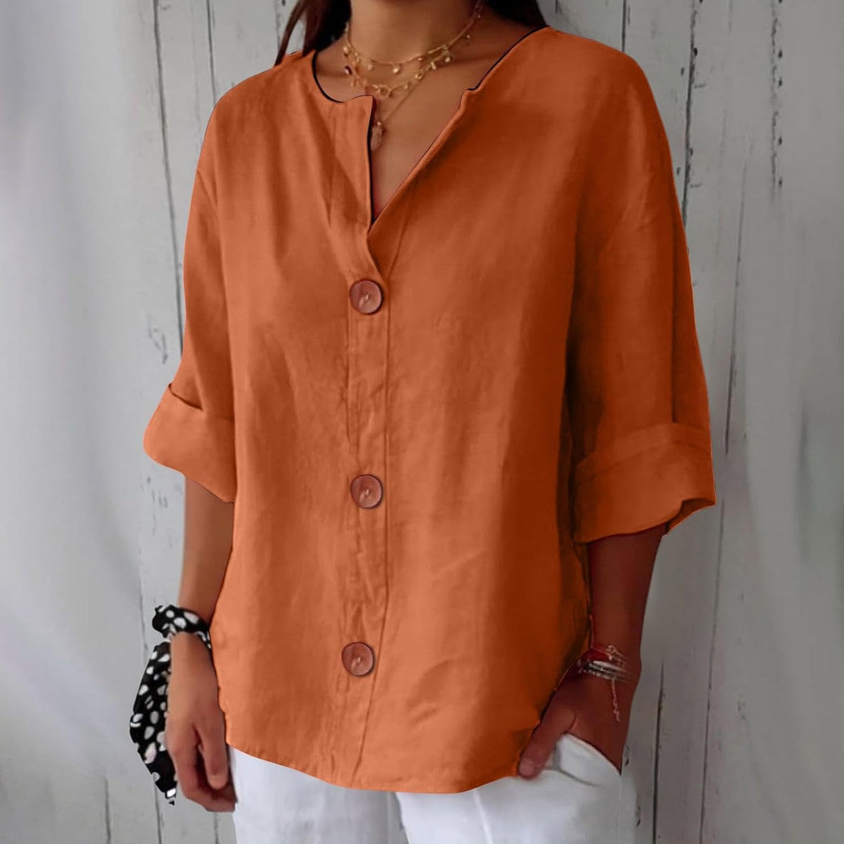 Clara™ - Casual Linen Blouse