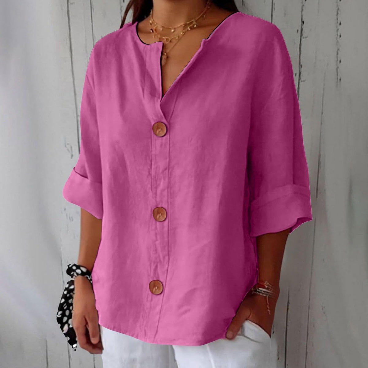 Clara™ - Casual Linen Blouse