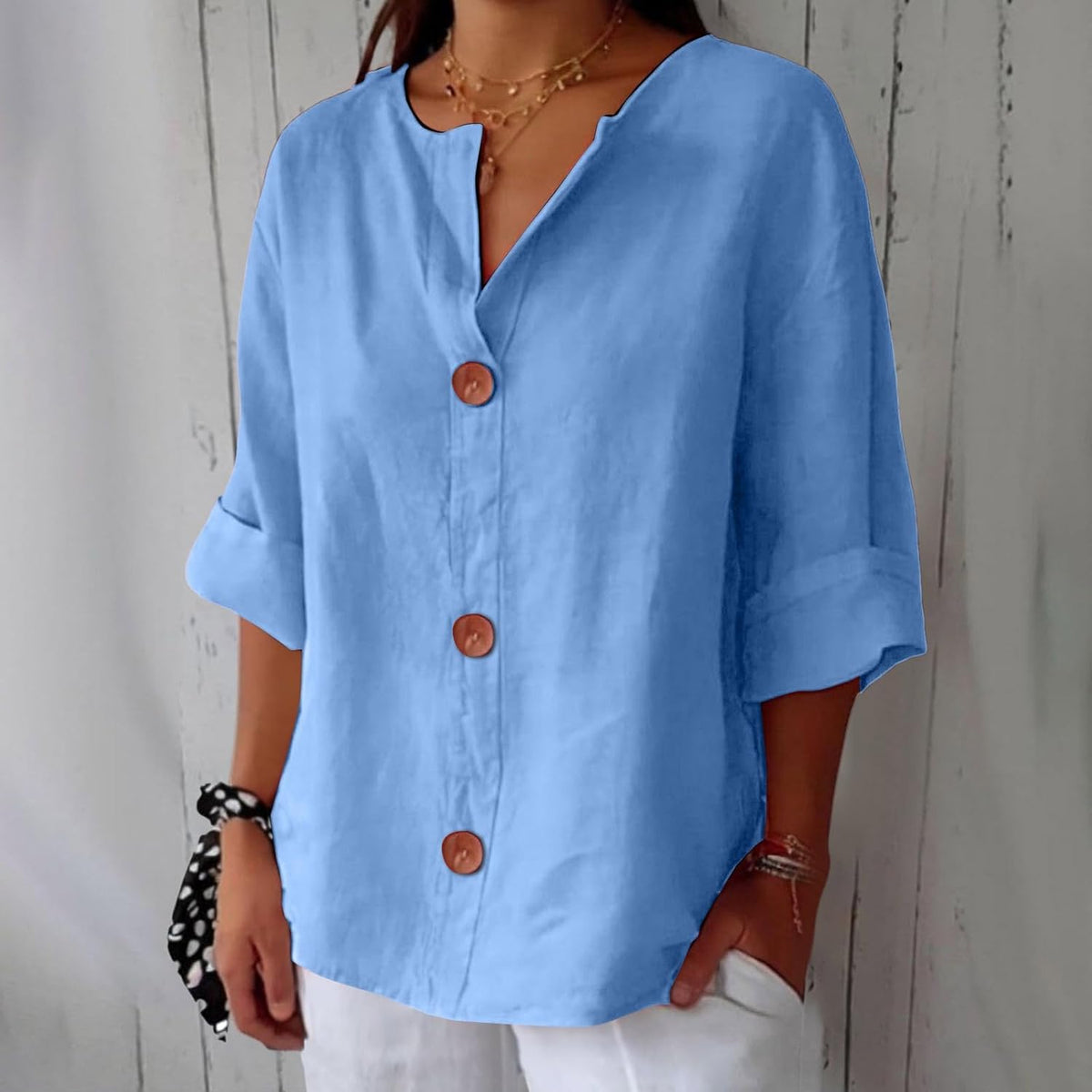 Clara™ - Casual Linen Blouse
