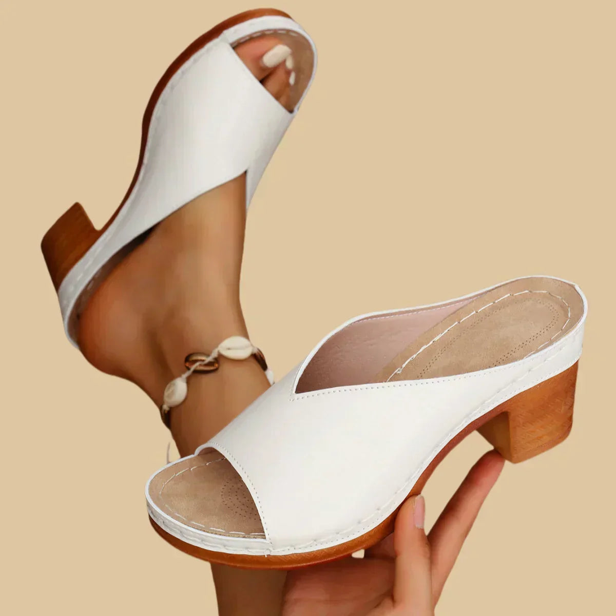 Navy™ | Thick Heel Sandals