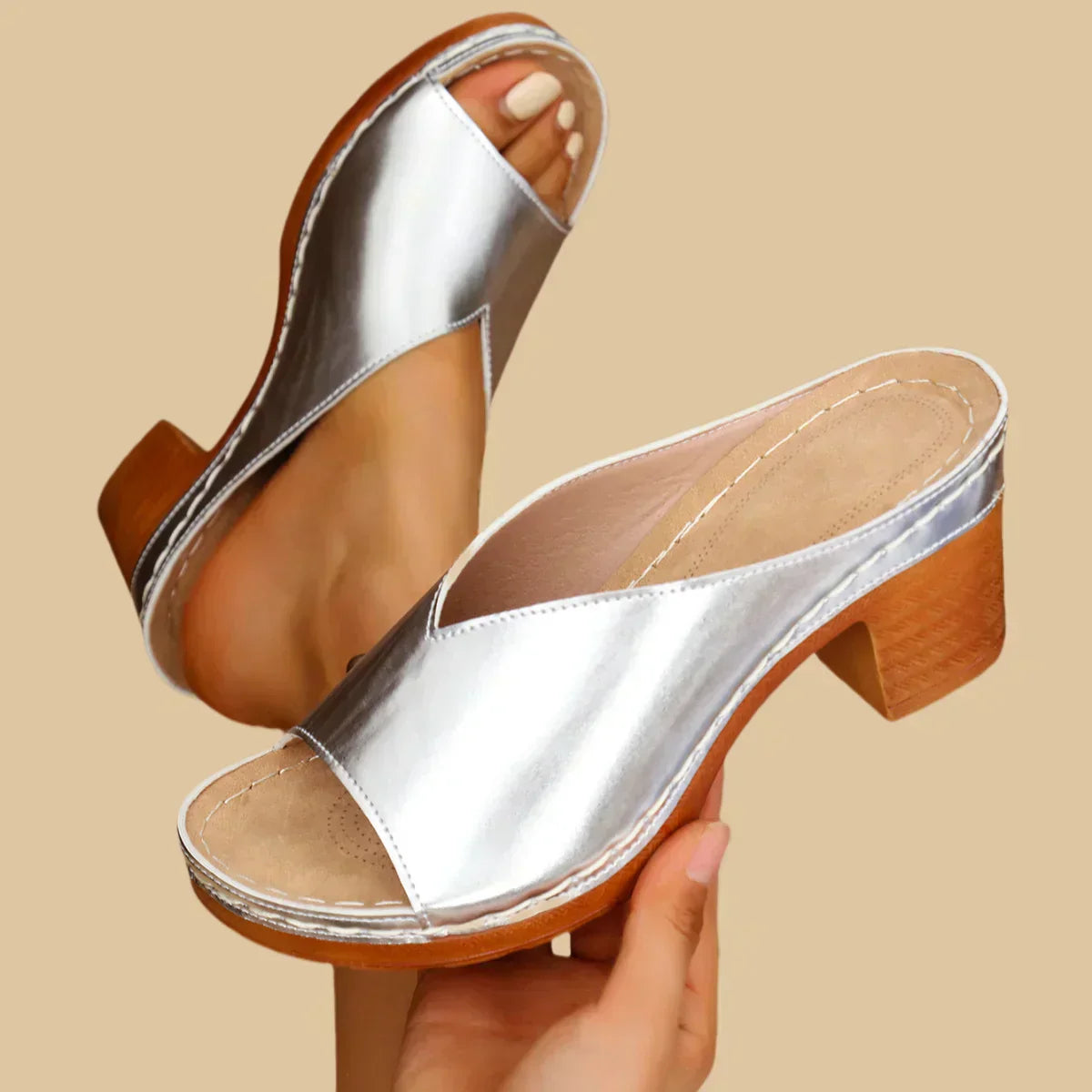 Navy™ | Thick Heel Sandals