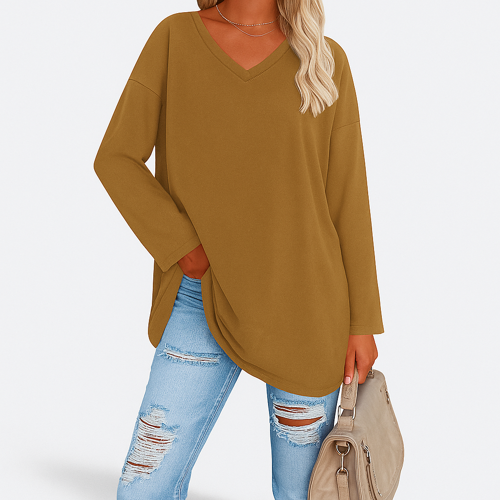 Zuri™ - Women V-Neck Knit Top | Effortless Comfort