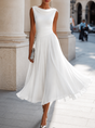 Ellie & Sage | Boat Neck Pleated Midi Dress