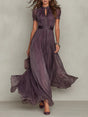 Ellie & Sage | Pleated Puff-Sleeve Midi Dress