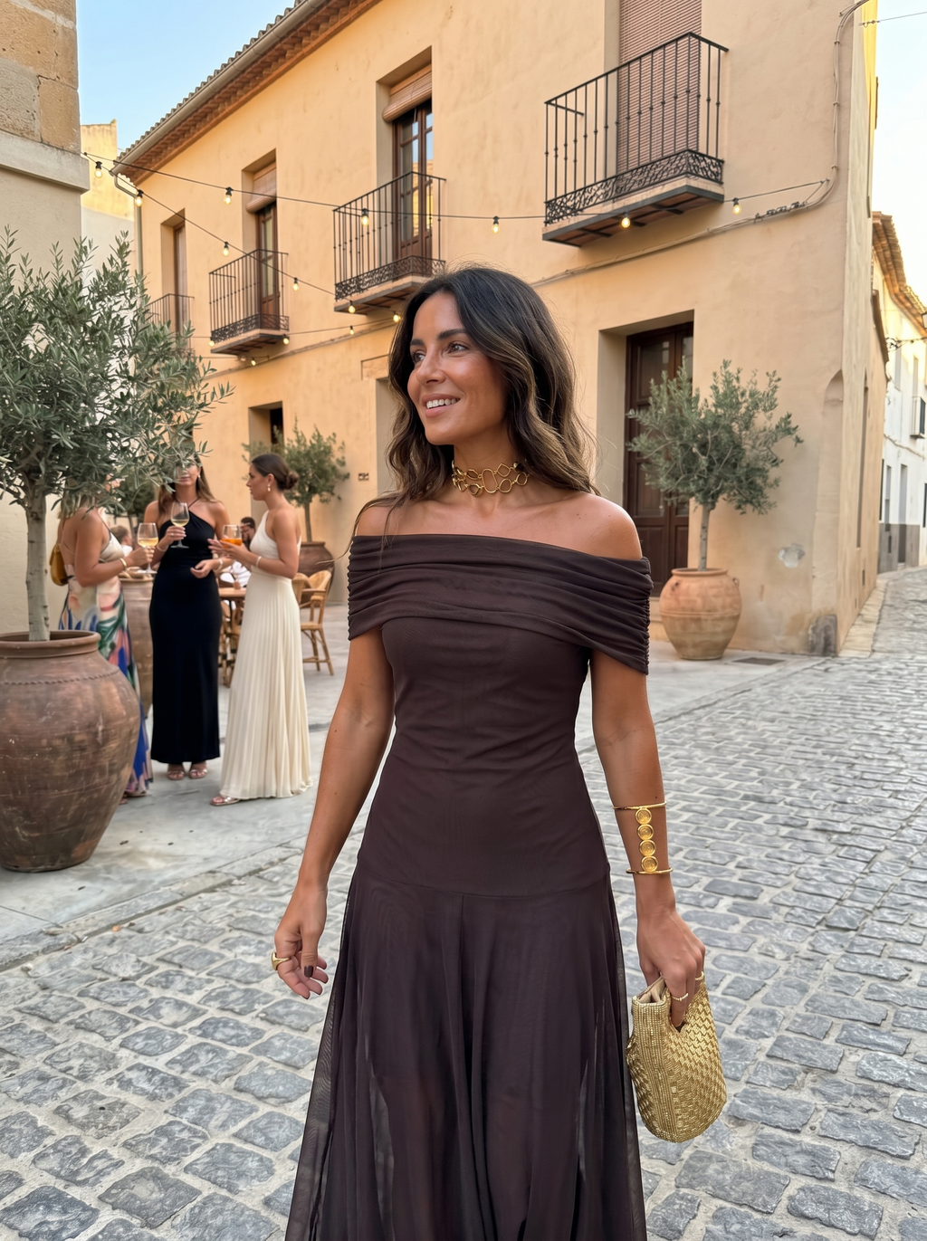 Ellie & Sage | One-Shoulder Print Maxi Dress