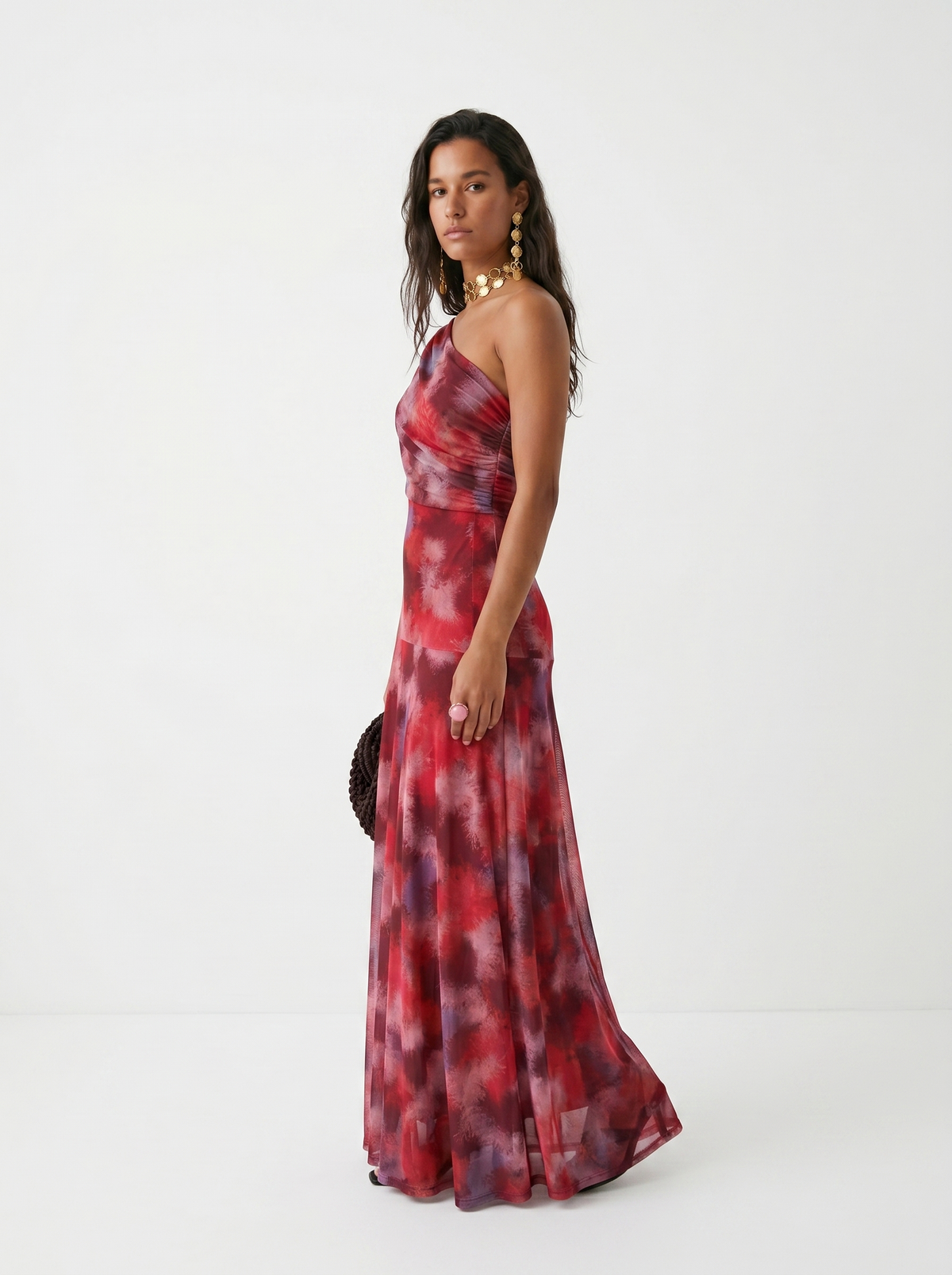 Ellie & Sage | One-Shoulder Print Maxi Dress