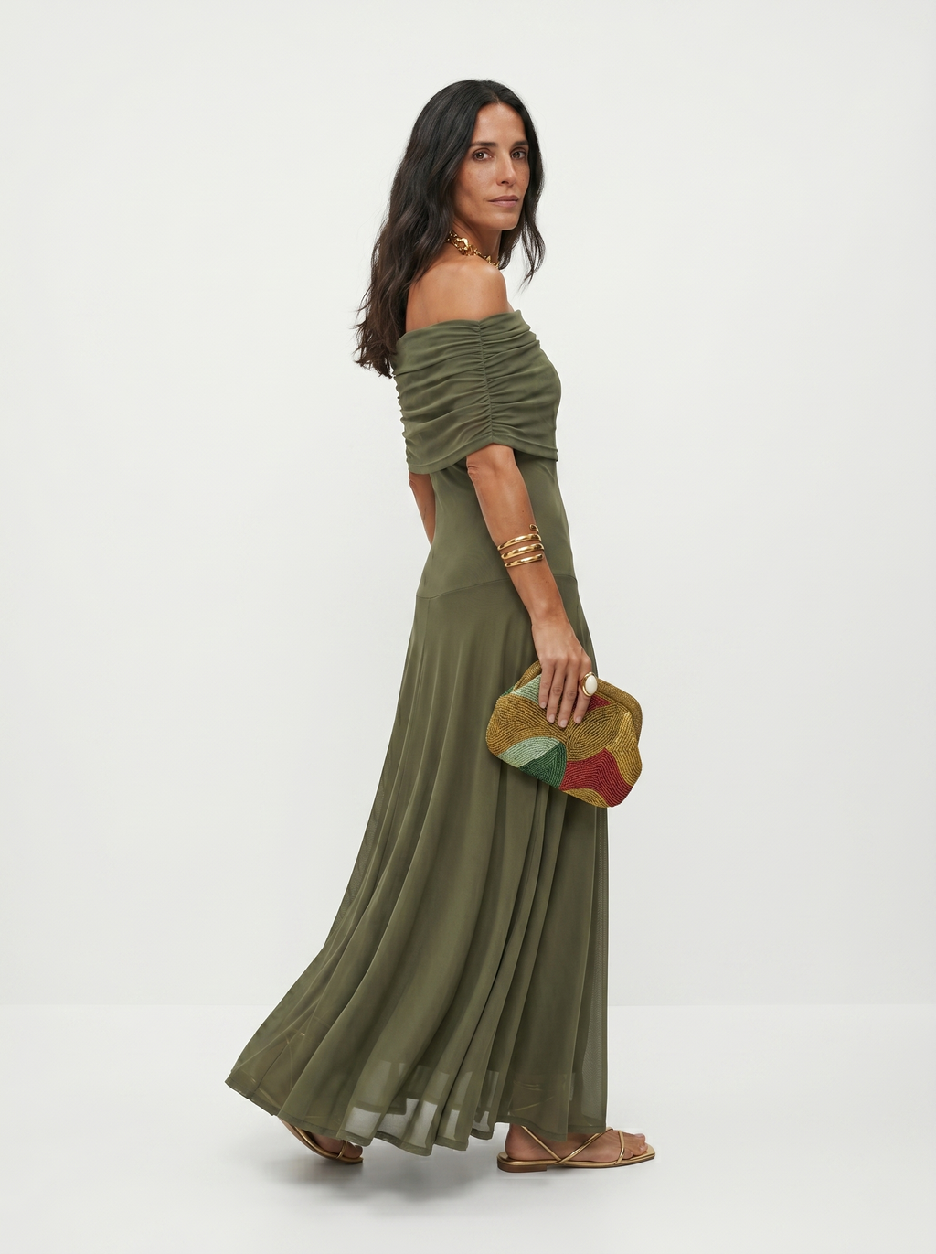 Ellie & Sage | One-Shoulder Print Maxi Dress