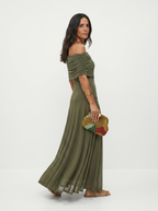 Ellie & Sage | One-Shoulder Print Maxi Dress