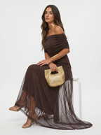 Ellie & Sage | One-Shoulder Print Maxi Dress