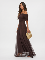 Ellie & Sage | One-Shoulder Print Maxi Dress
