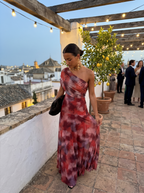 Ellie & Sage | One-Shoulder Print Maxi Dress