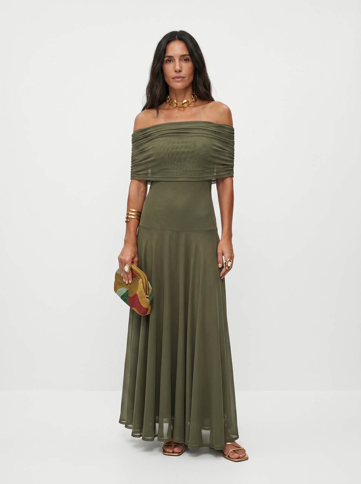 Ellie & Sage | One-Shoulder Print Maxi Dress