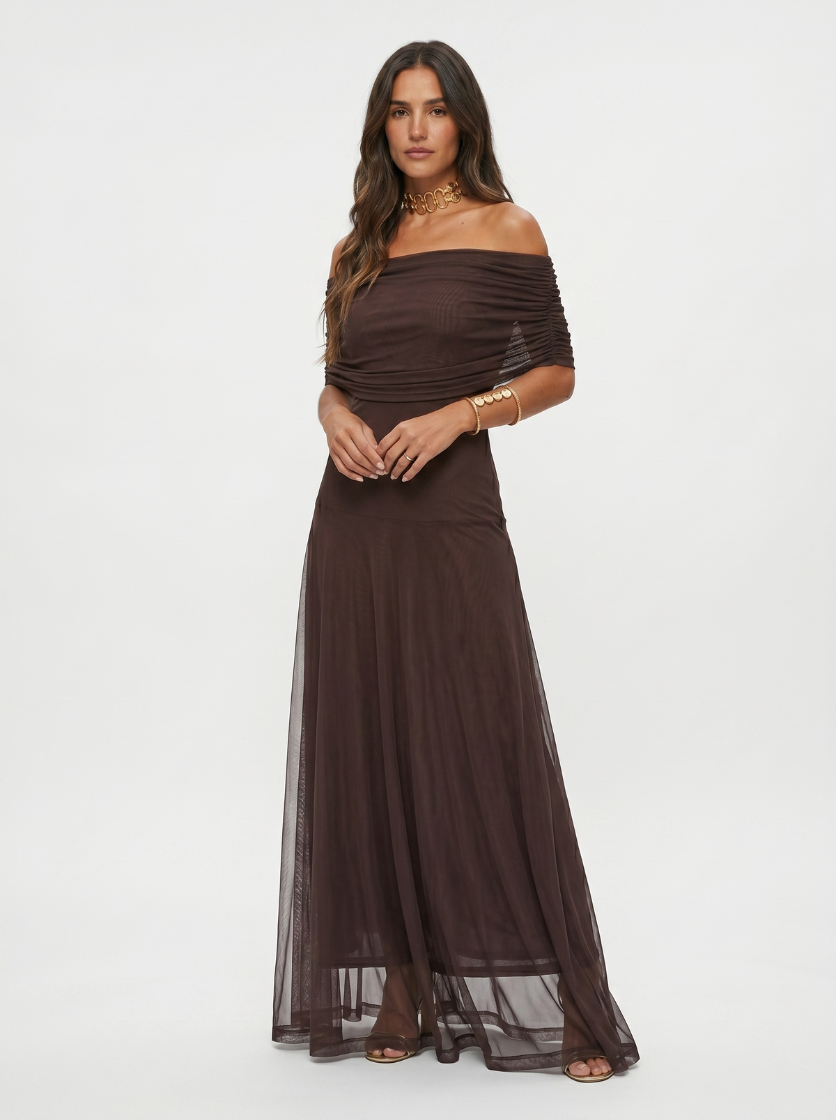 Ellie & Sage | One-Shoulder Print Maxi Dress