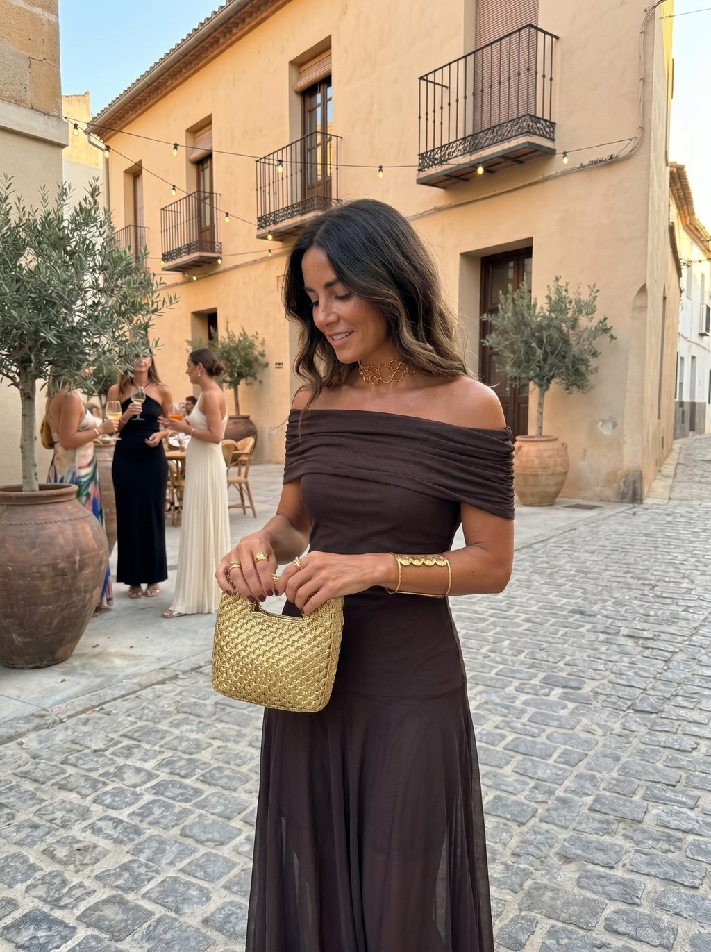Ellie & Sage | One-Shoulder Print Maxi Dress