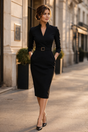 Ellie & Sage | Belted Wrap Midi Dress