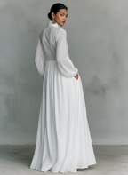 Sita | Maxi Dress with Patchwork, High Collar and Long Sleeves