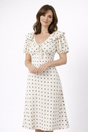 Ellie & Sage | Polka Dot Ruffle Midi Dress