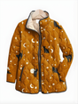 MYA™ | Black Quilted Jacket with Cat Pattern