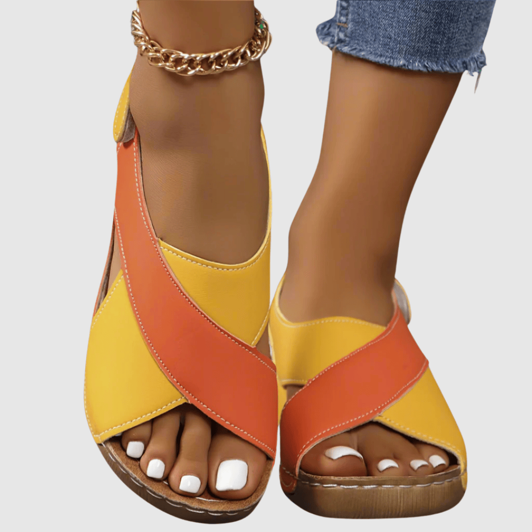 Hildegard | Two-Tone Leather Sandal
