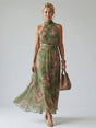 Ellie & Sage | Halter Floral Midi Dress