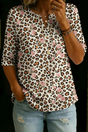 Beatriz | Leopard Rose Henley Top