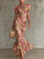 Ellie & Sage | Floral Puff-Sleeve Maxi Dress