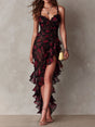 Lowe | Floral Ruched Ruffle Hem Dress