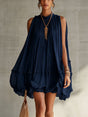 Ellie & Sage | Midnight Blue Ruffle Midi Dress