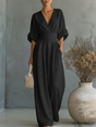 Maja | Elegant V-Neck High-Waisted Jumpsuit
