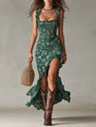 Giselle™ | Bohemian Printed Maxi Dress with Ruffled Sleeves