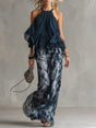 Ludovica | Elegant Set with High-Neck Top and Wide-Leg Printed Pants