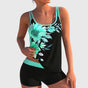 Flor – Tankini fleuri avec short, effet ventre plat