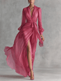 Juliette™ | Elegant Chiffon V-Neck Waistband Long Dress