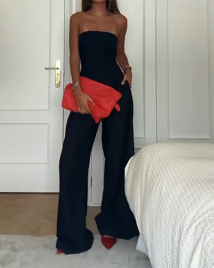 Renata | Elegant Strapless Jumpsuit