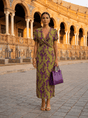 Daniela™ | Floral Maxi Dress with Flowing Draping