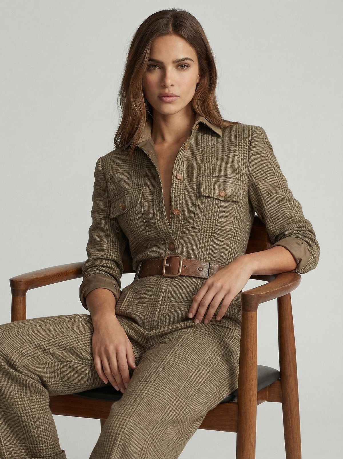 Celia | Checkered Jumpsuit with Refined Details