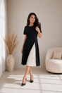 Ellie & Sage | Pleated Panel Midi Dress
