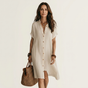 Nidalie | Midi Shirt Dress with Rolled Cuffs