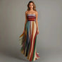 Ellie & Sage | Strapless Pleated Maxi Dress
