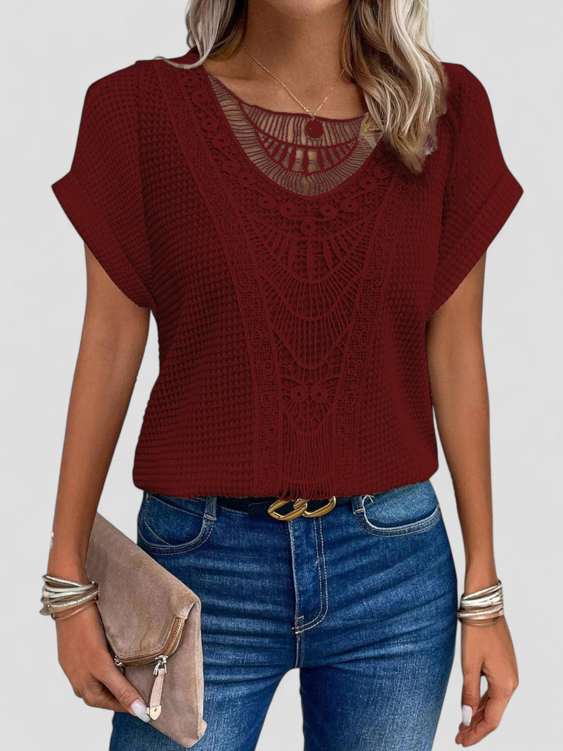 Solara™ - LACE T-SHIRT WITH SHORT SLEEVES