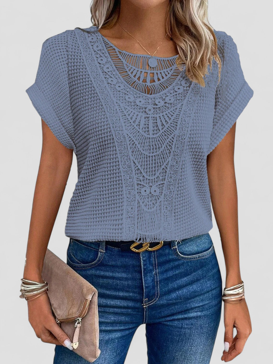 Solara™ - LACE T-SHIRT WITH SHORT SLEEVES
